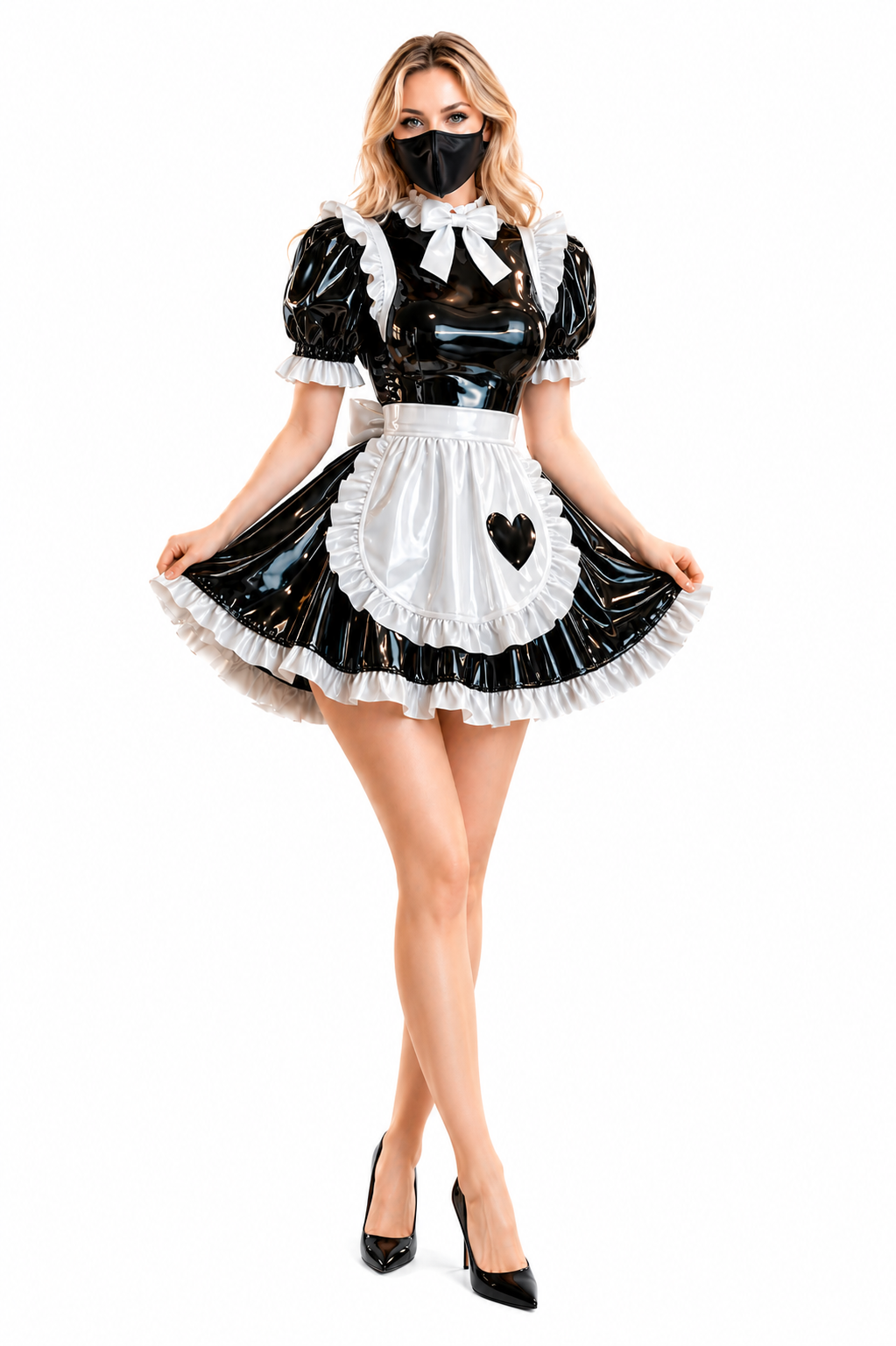 Black Heavy PVC Dress G4077