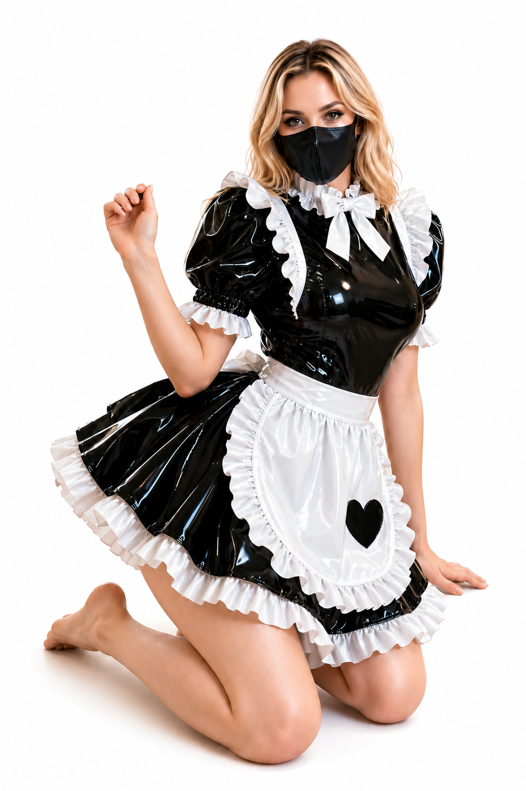 Black Heavy PVC Dress G4077