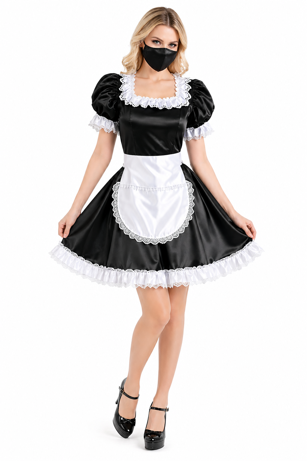 Black Satin Dress G4080