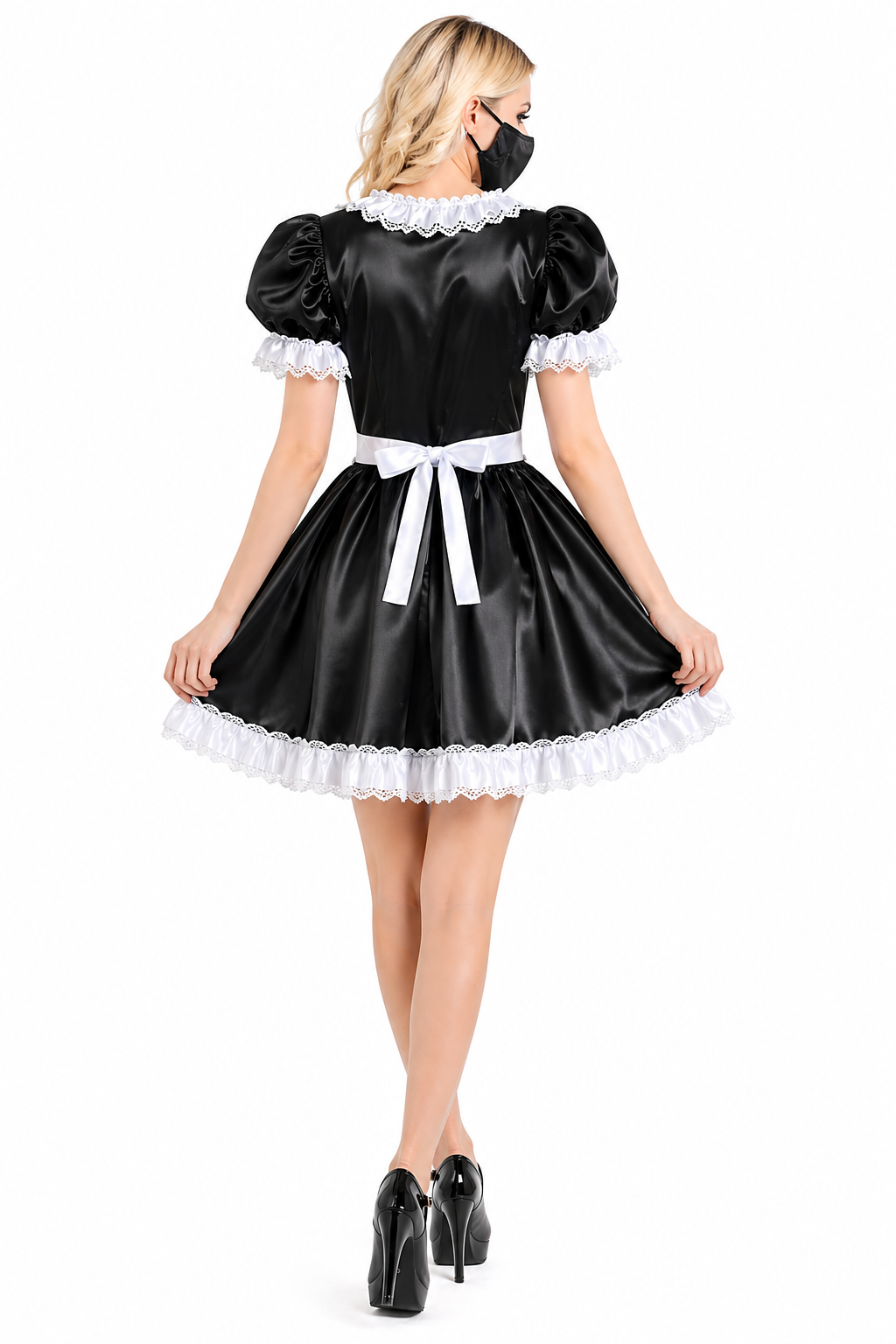 Black Satin Dress G4080