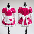 Hot Pink Schweres PVC Sissy Dienstmädchen Kleid G4081