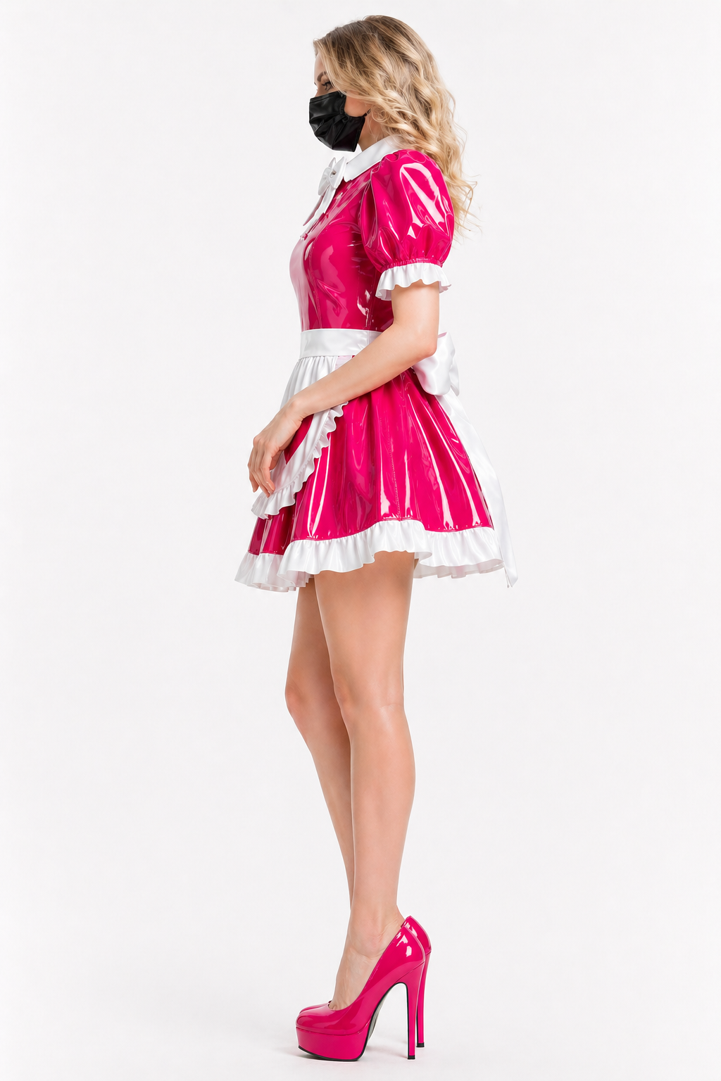 Hot Pink Heavy PVC Dress G4081