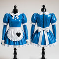 Robe de soubrette en PVC lourd bleu G4082