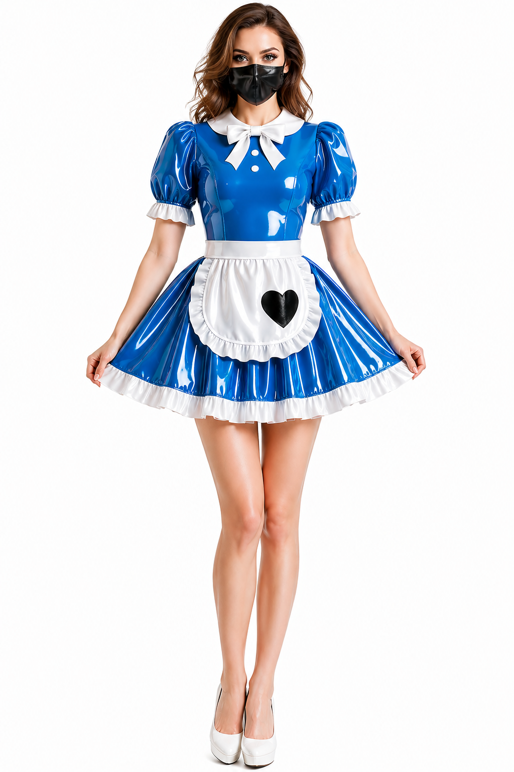 Blue Heavy PVC Dress G4082