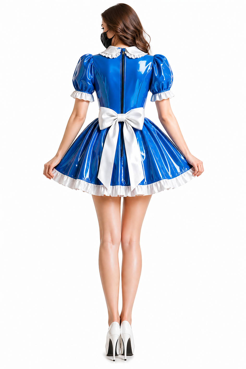 Blue Heavy PVC Dress G4082