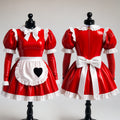 Red Heavy PVC sissy maid Dress G4083