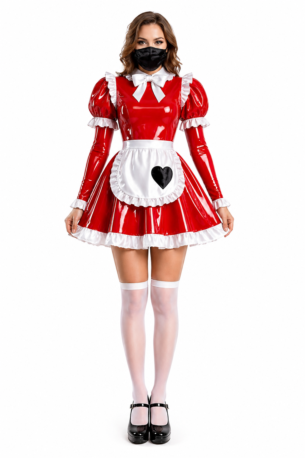 Red Heavy PVC Dress G4083