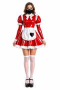 Red Heavy PVC Dress G4083