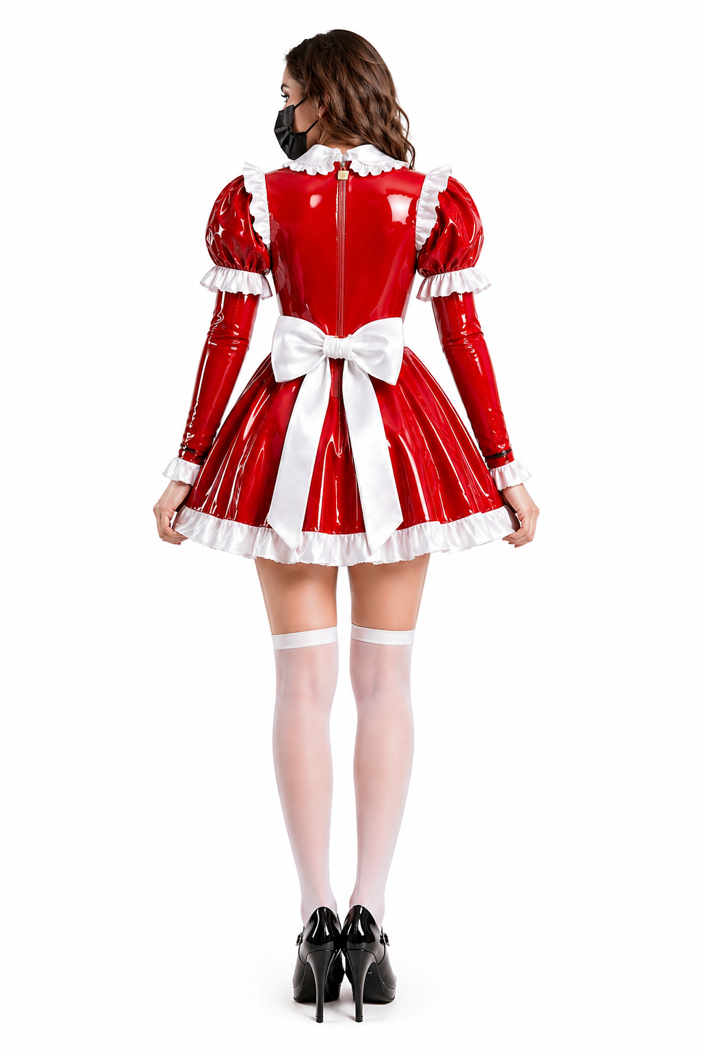 Red Heavy PVC Dress G4083