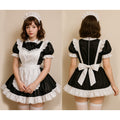 Robe de soubrette noire en satin pour travesti G4084