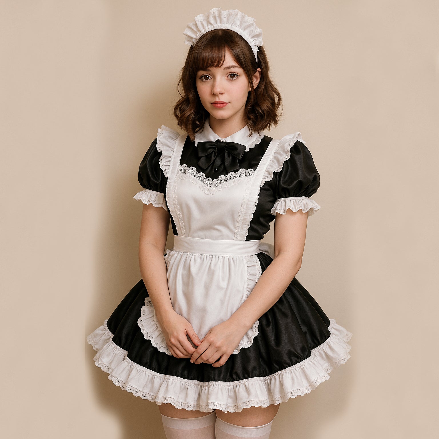 Schwarzes Satin-Kleid G4084
