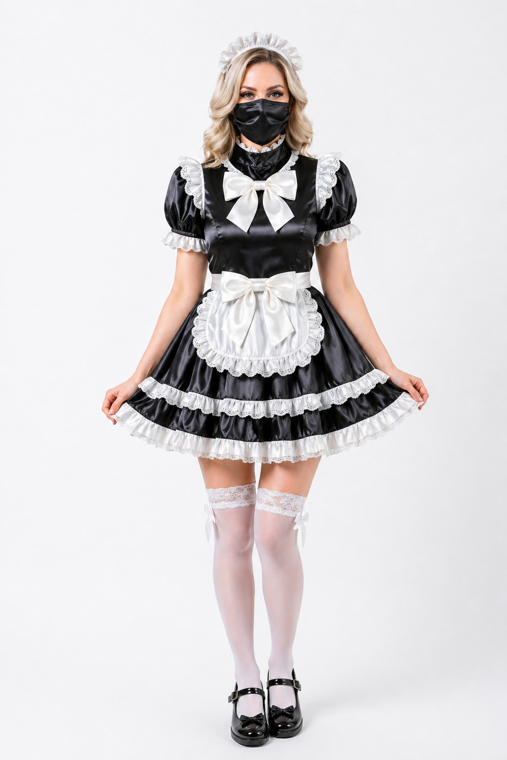 Black Satin Dress G4085
