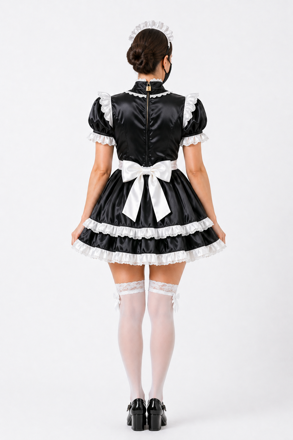 Black Satin Dress G4085