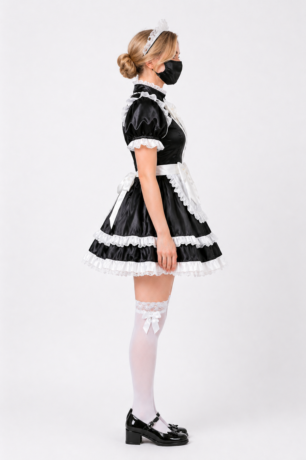 Black Satin Dress G4085