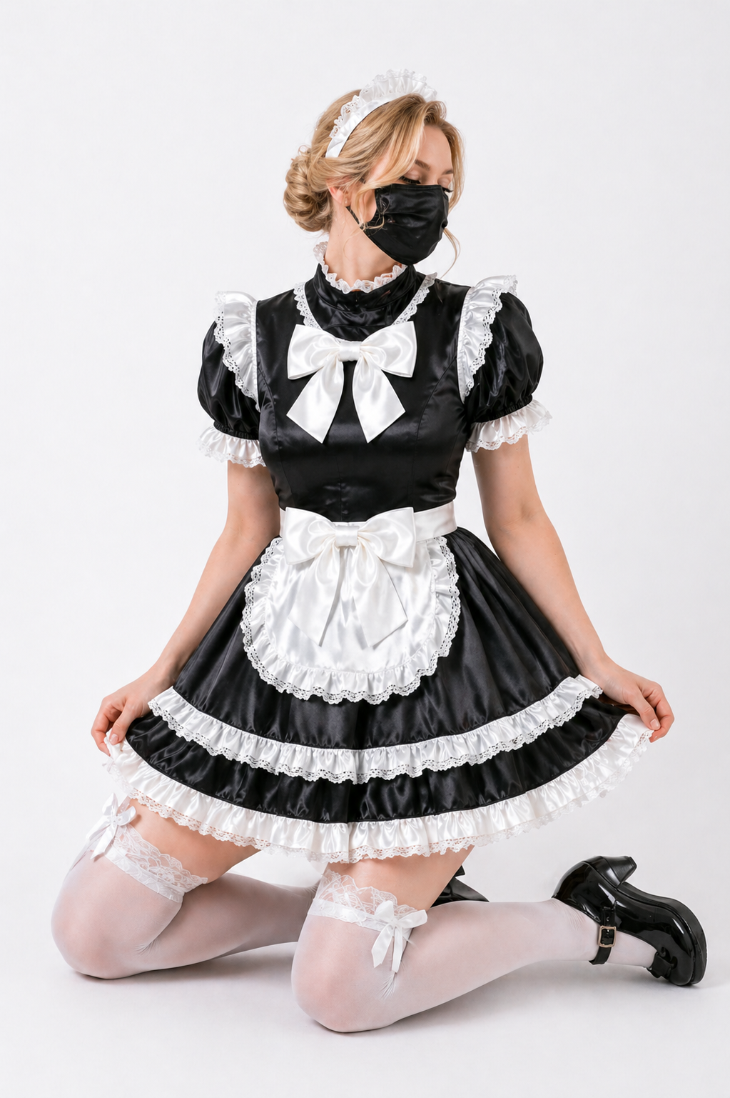 Black Satin Dress G4085