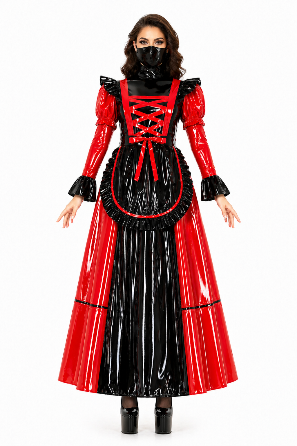 Red Thin PVC Dress G4088