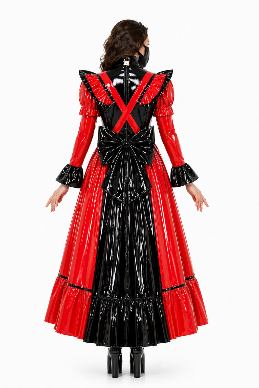 Red Thin PVC Dress G4088