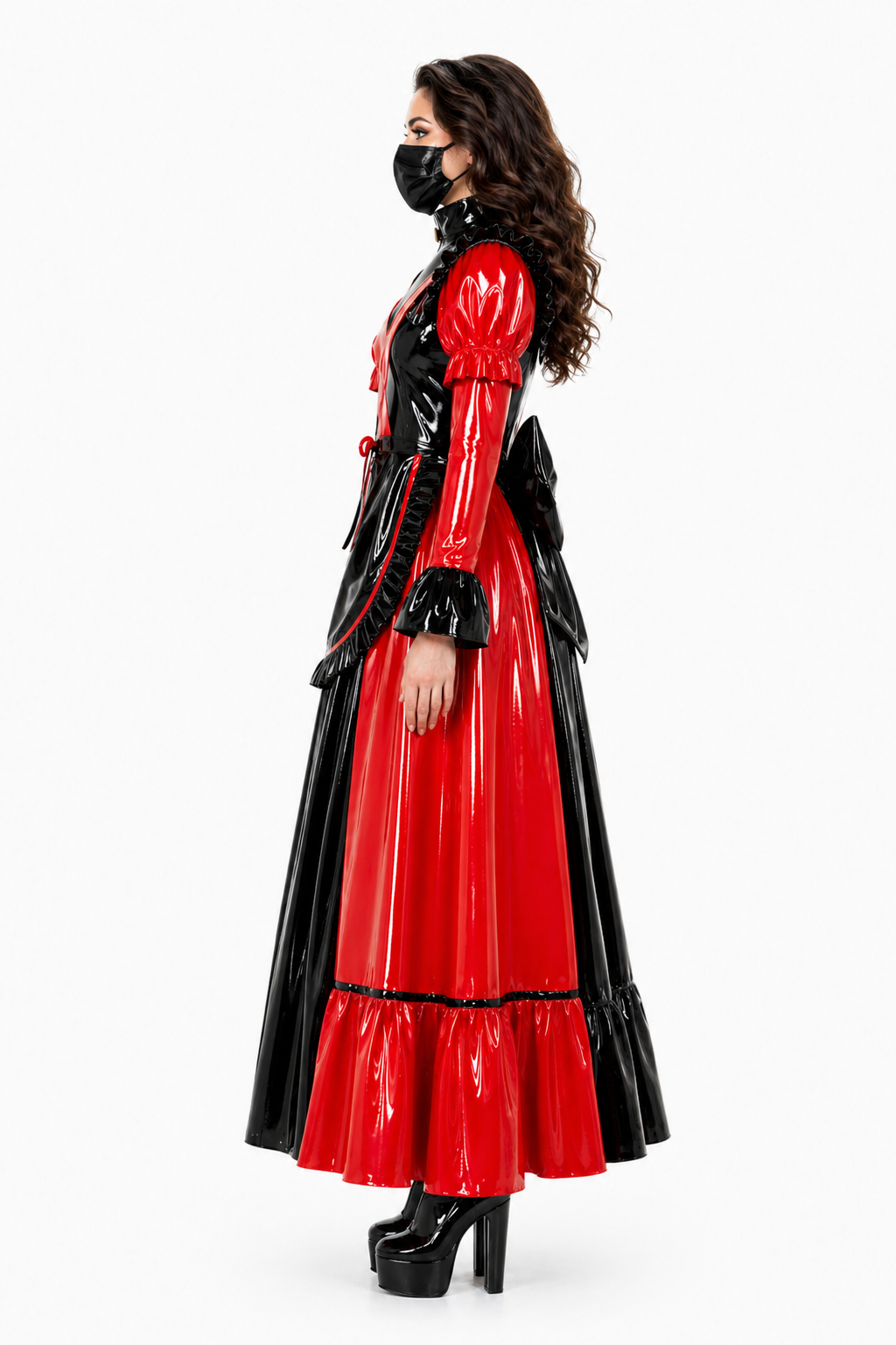 Red Thin PVC Dress G4088