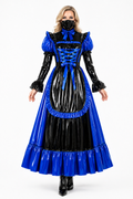Blaues, dünnes PVC-Kleid G4089