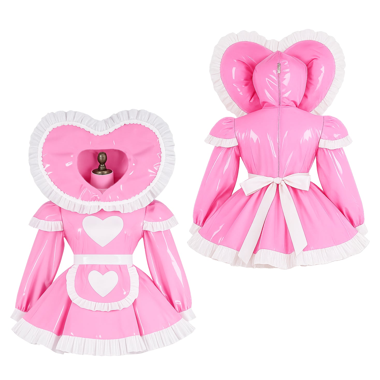 Pink Thin PVC sissy maid Dress G4090