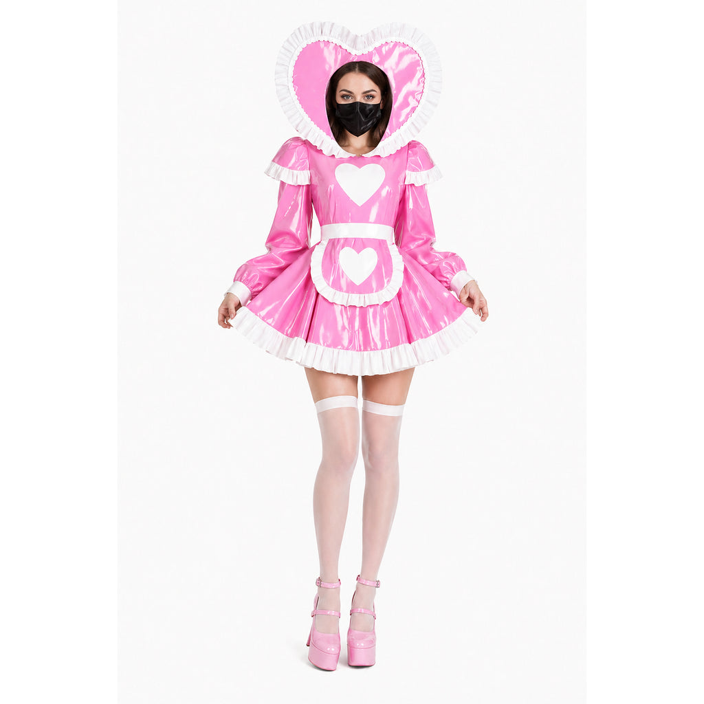 Pink Thin PVC sissy maid Dress G4090
