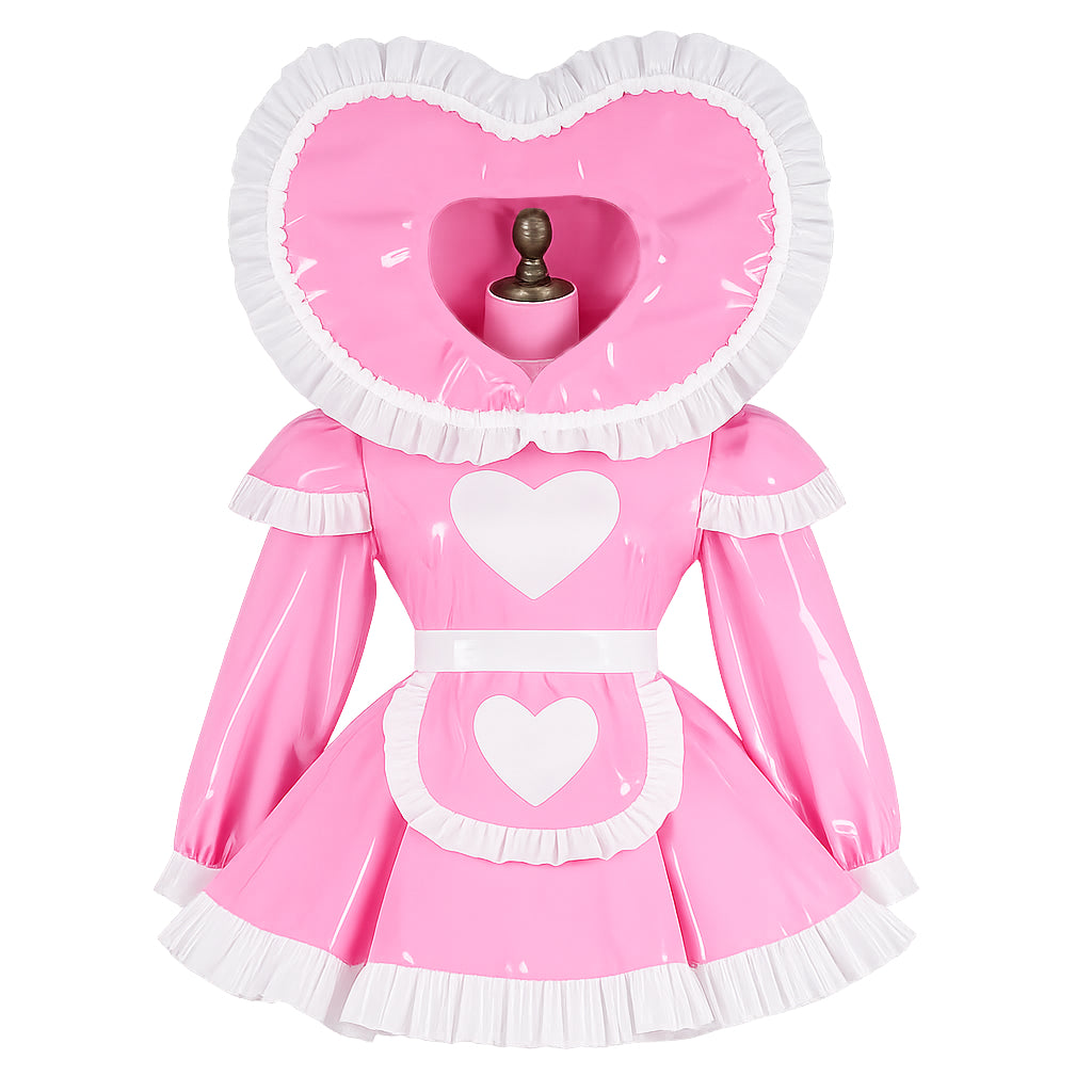 Pink Thin PVC sissy maid Dress G4090
