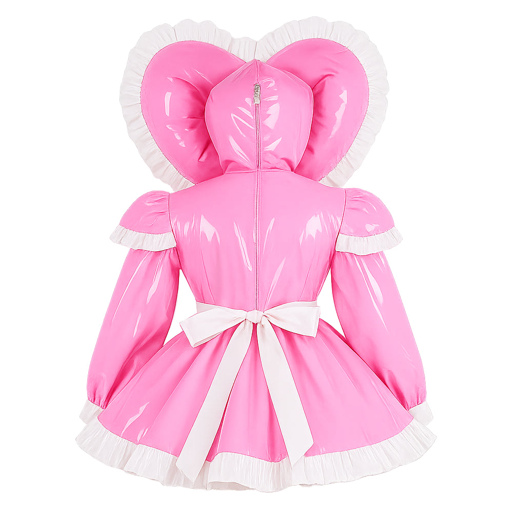 Pink Thin PVC sissy maid Dress G4090