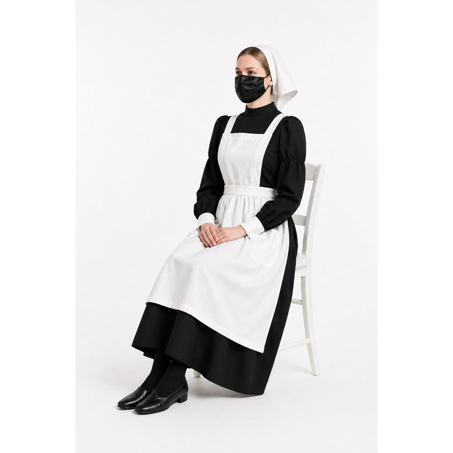 Schwarzes Baumwollkleid G4094