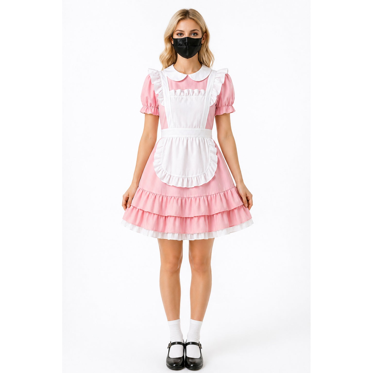 Baby Pink Cotton sissy maid Dress G4095