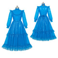 Blaues, durchsichtiges PVC-Maxikleid G4096
