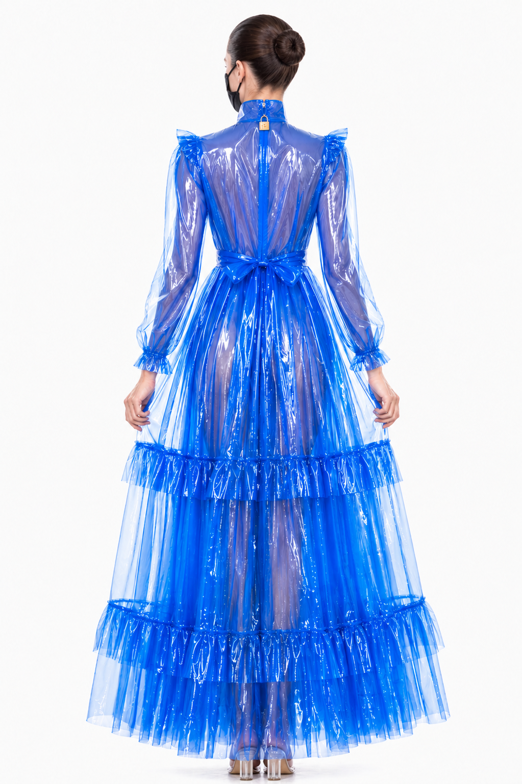 Blue Clear PVC Long Dress G4096
