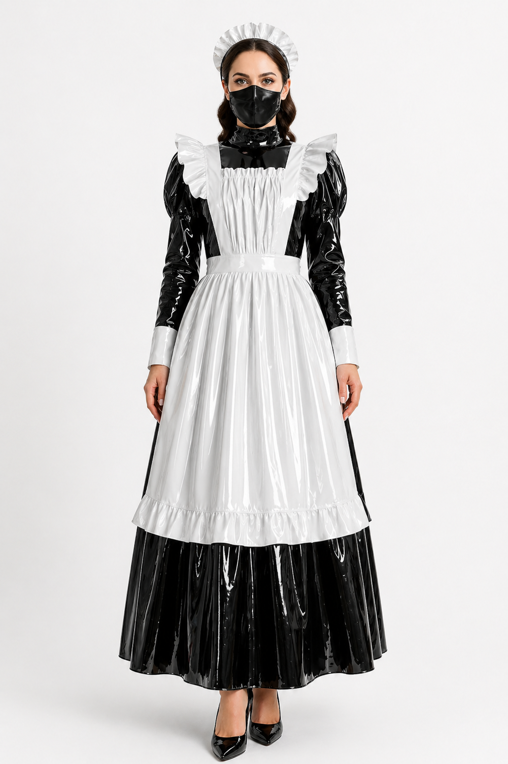 Black Thin PVC Dress G4097