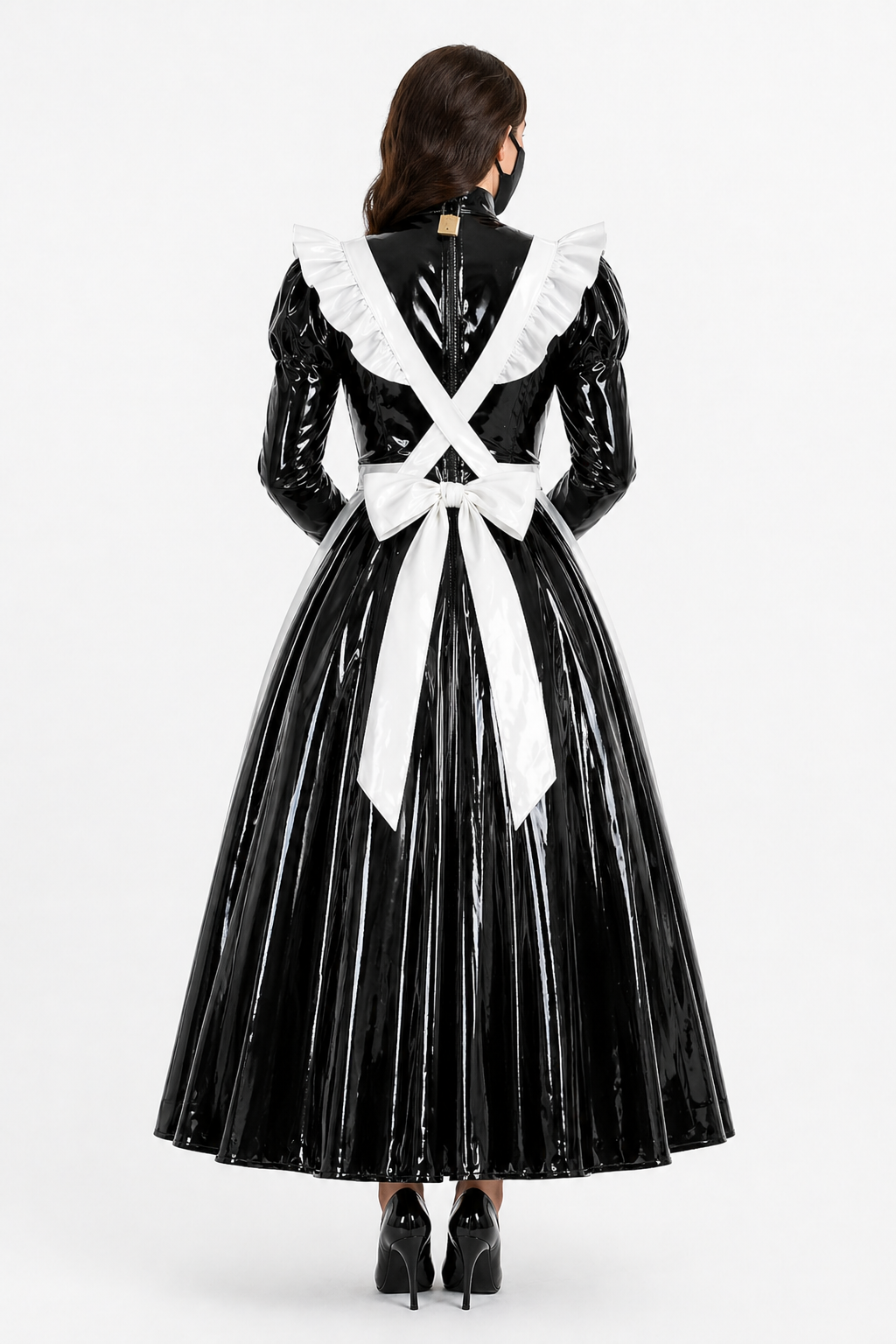 Black Thin PVC Dress G4097