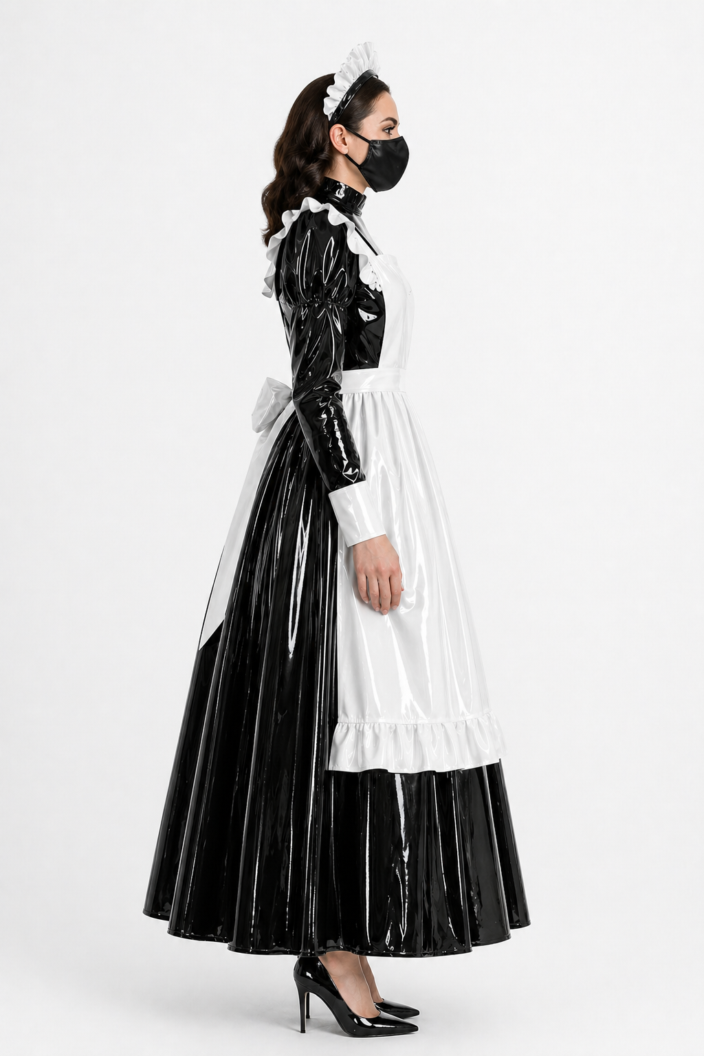 Black Thin PVC Dress G4097