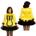 Yellow Satin sissy maid Dress G4101