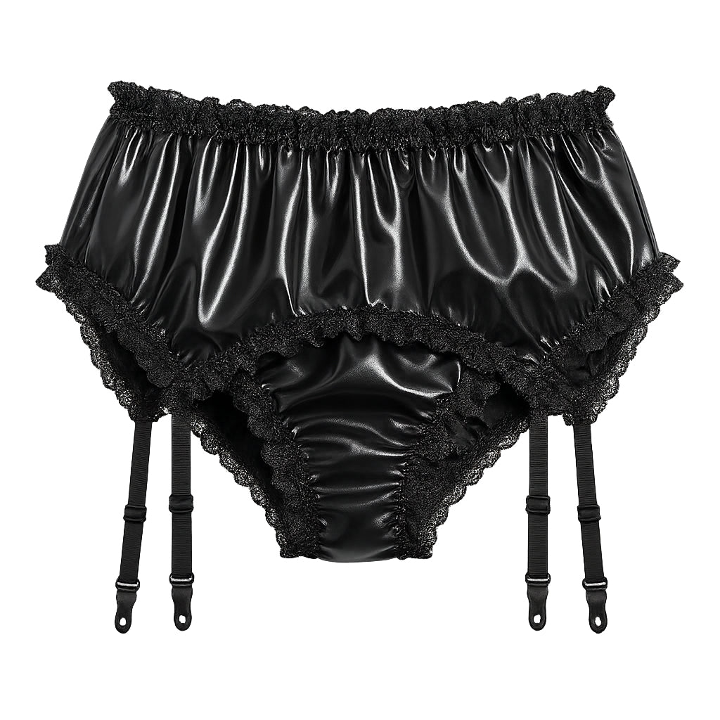 Culotte fine en PVC noir G4102