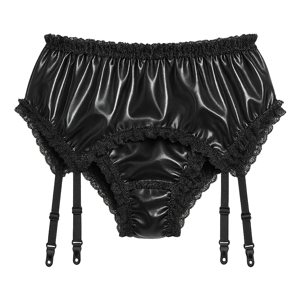 Culotte fine en PVC noir G4102