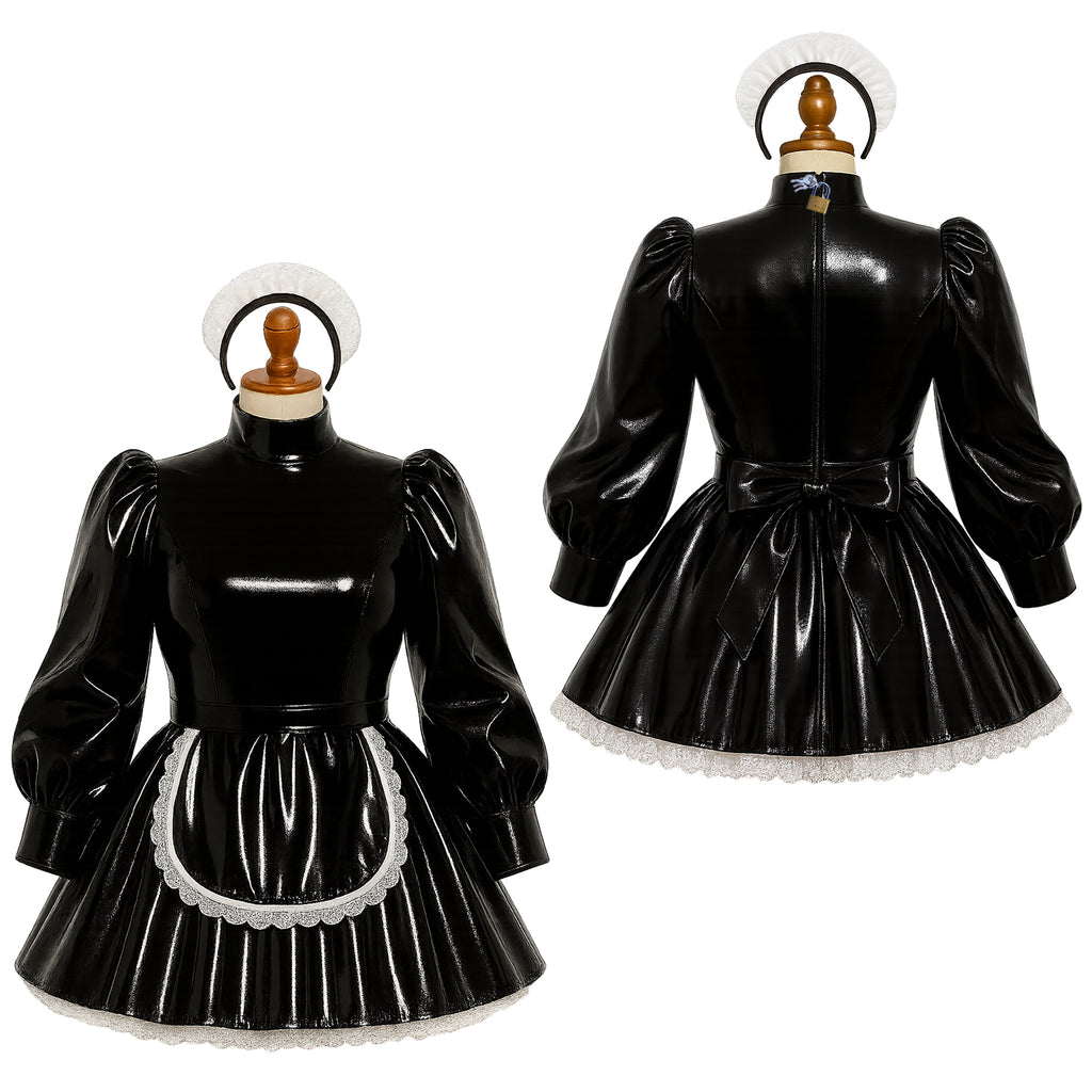 Robe en PVC Noir Épais G4104
