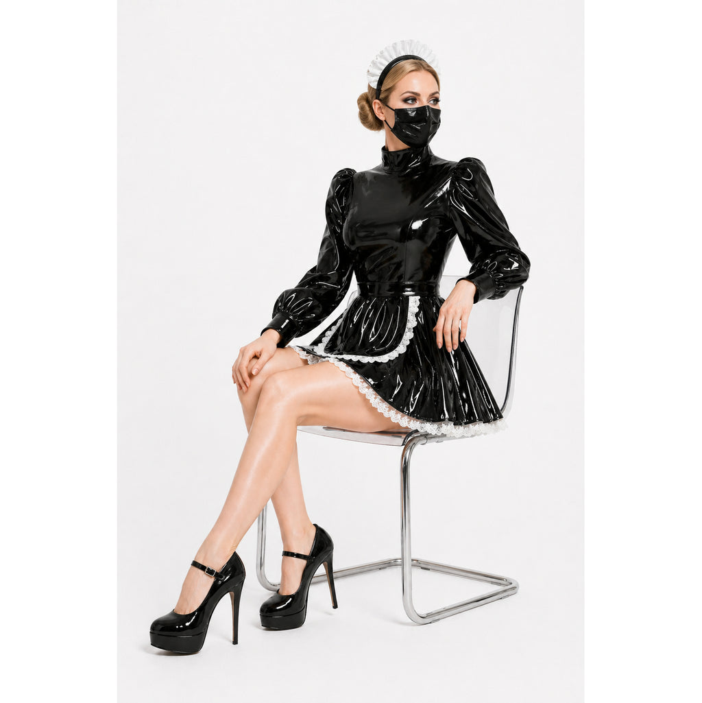 Robe en PVC Noir Épais G4104