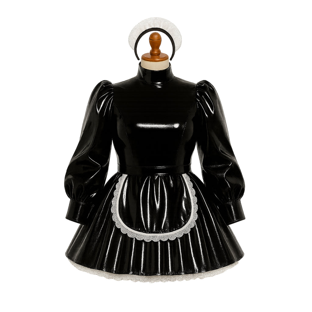 Robe en PVC Noir Épais G4104