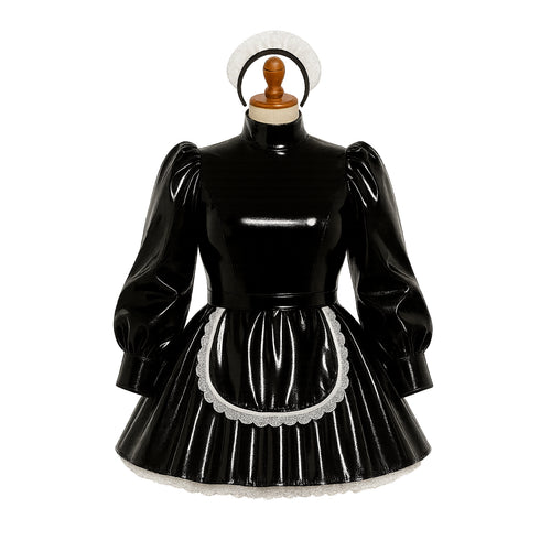 Schwarzes, schweres PVC-Kleid G4104