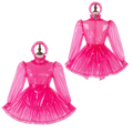 Heißes Pink Transparentes PVC-Kleid G4105