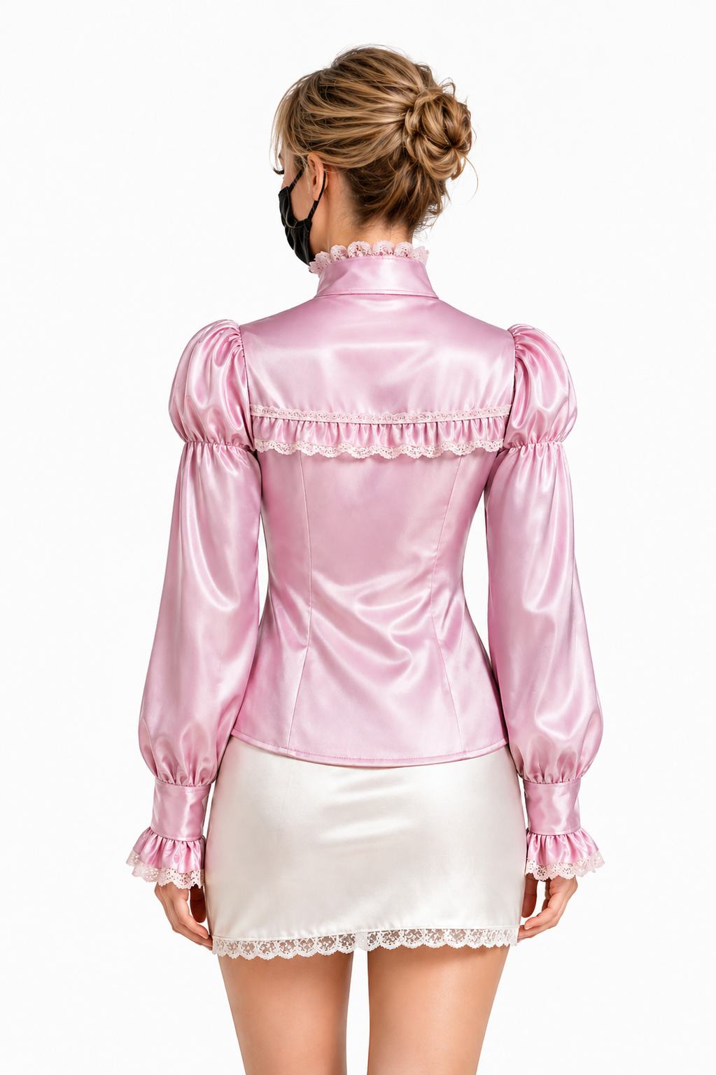 Babyrosa Satinbluse G4107