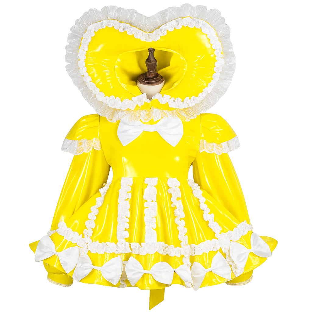 Barboteuse à capuche cœur en PVC jaune G4108