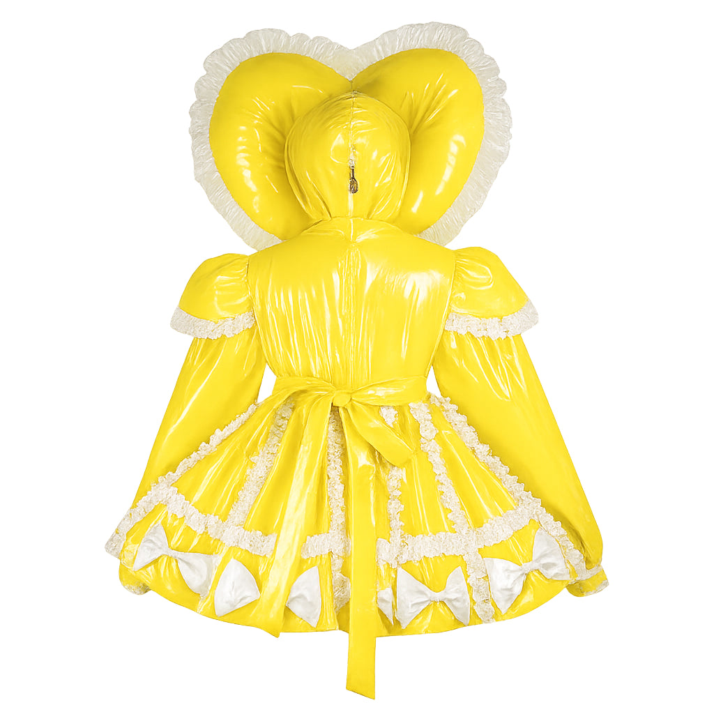 Barboteuse à capuche cœur en PVC jaune G4108