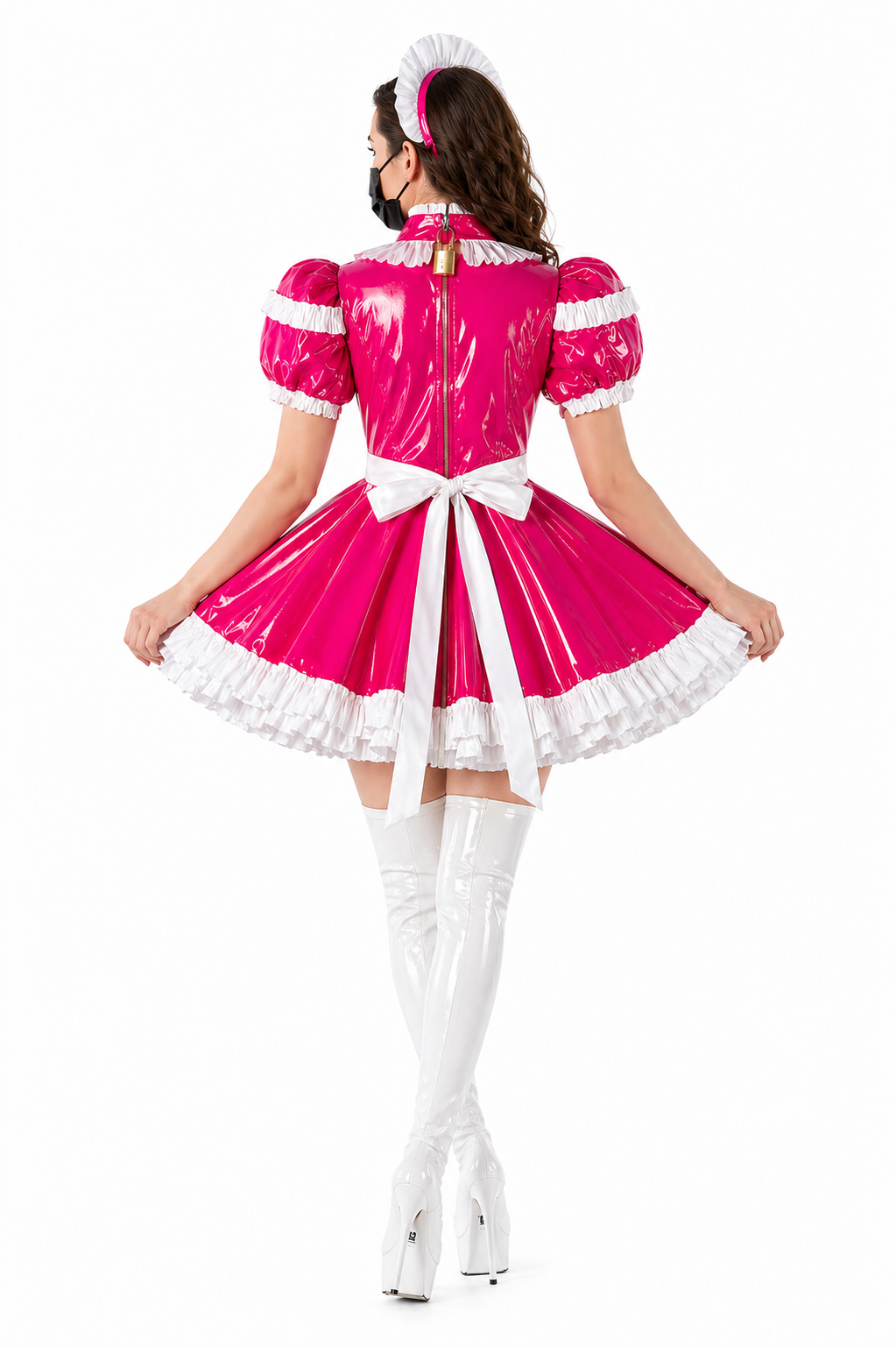 Hot Pink Thin PVC Dress G4109