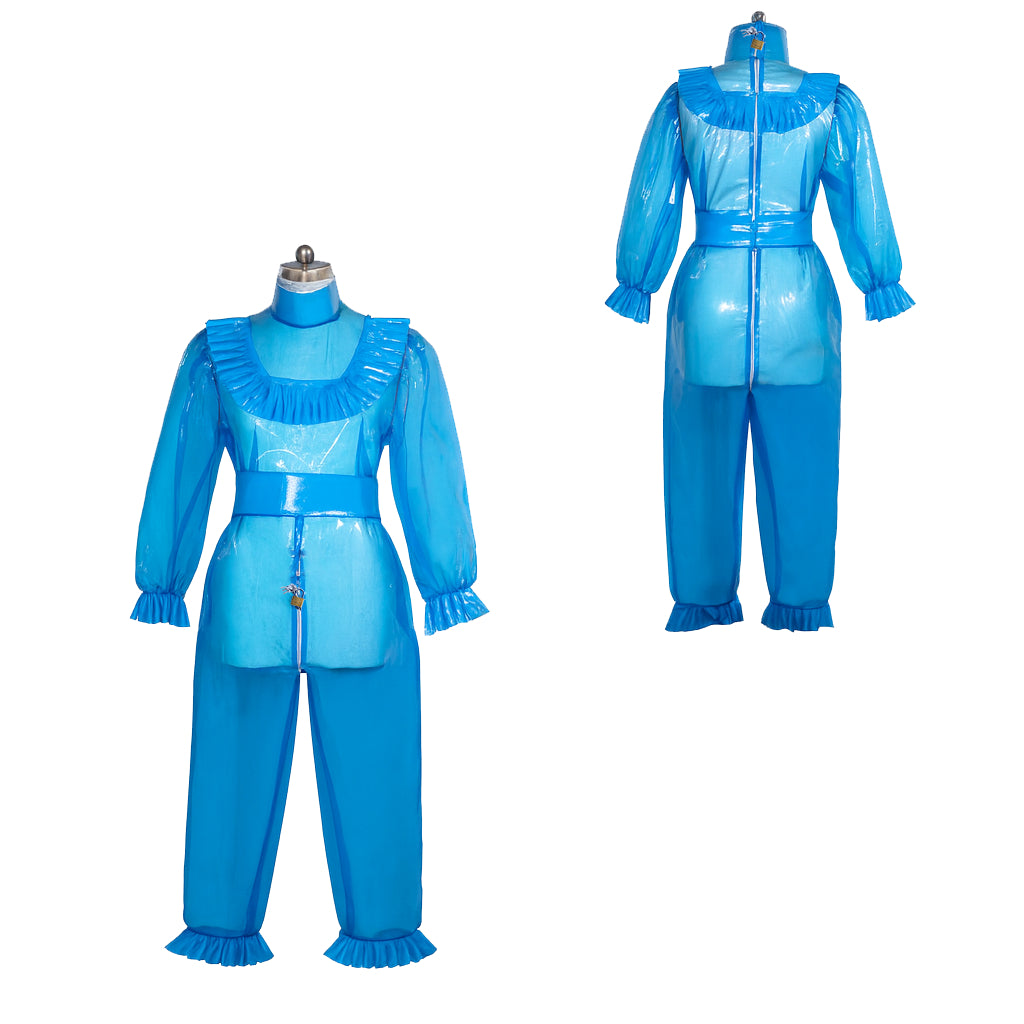 Blue Clear PVC Jumpsuit Outfit G4110
