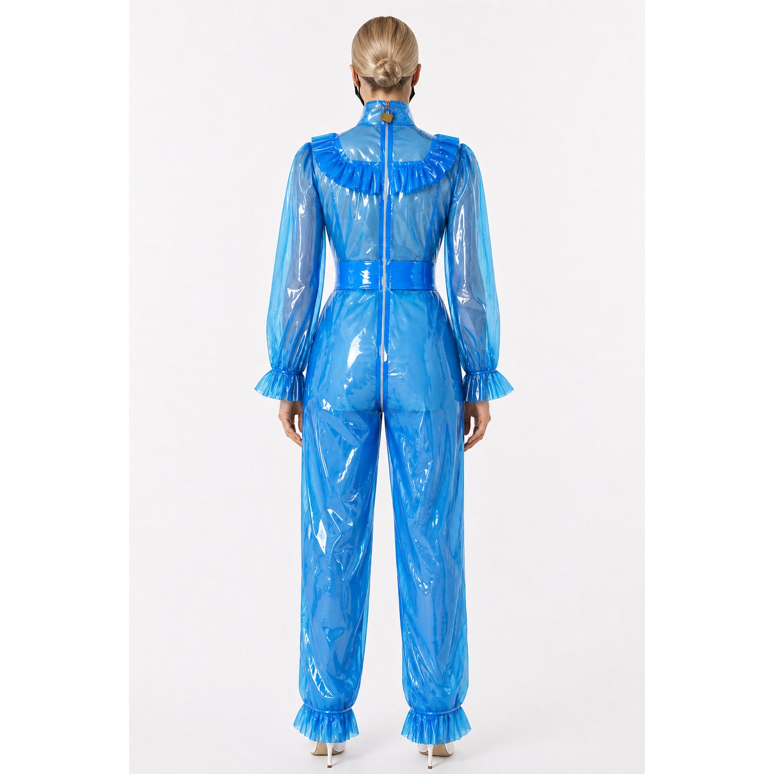 Blue Clear PVC Jumpsuit Outfit G4110