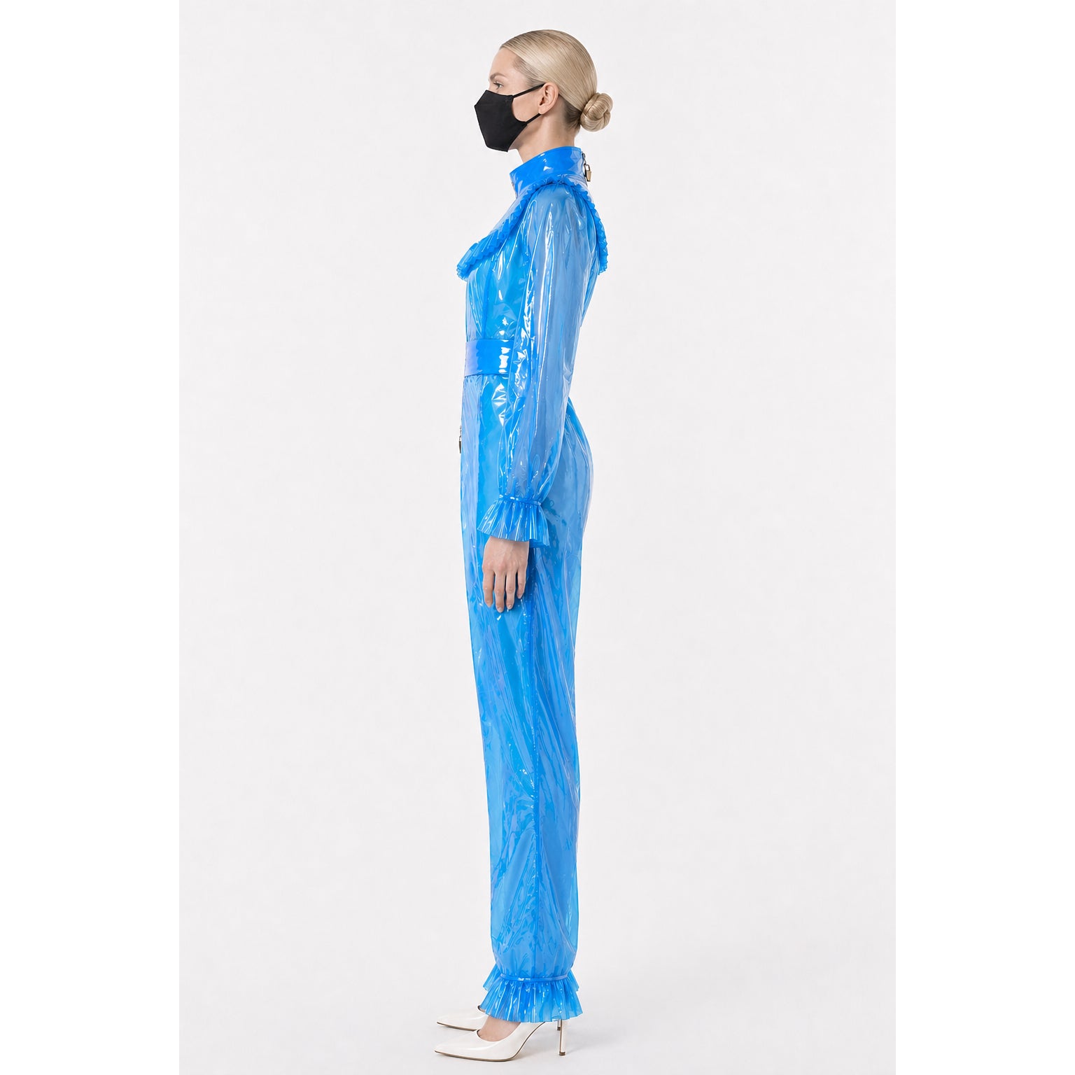 Blue Clear PVC Jumpsuit Outfit G4110