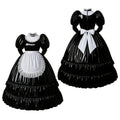 Schwarzes dünnes PVC-Kleid G4112